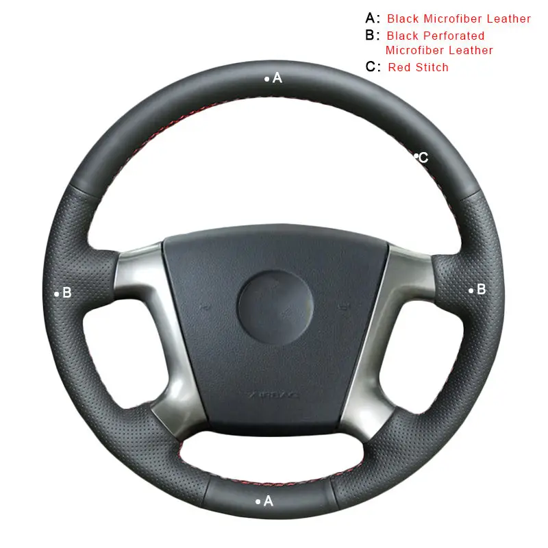 Microfiber Leather Авто оплетка на руле Крышка для Chevrolet Epica 2006 2007 2008 2009 2010 2011 2012 автомобильные чехлы аксессуары для интерьера - Название цвета: Microfiber Leather