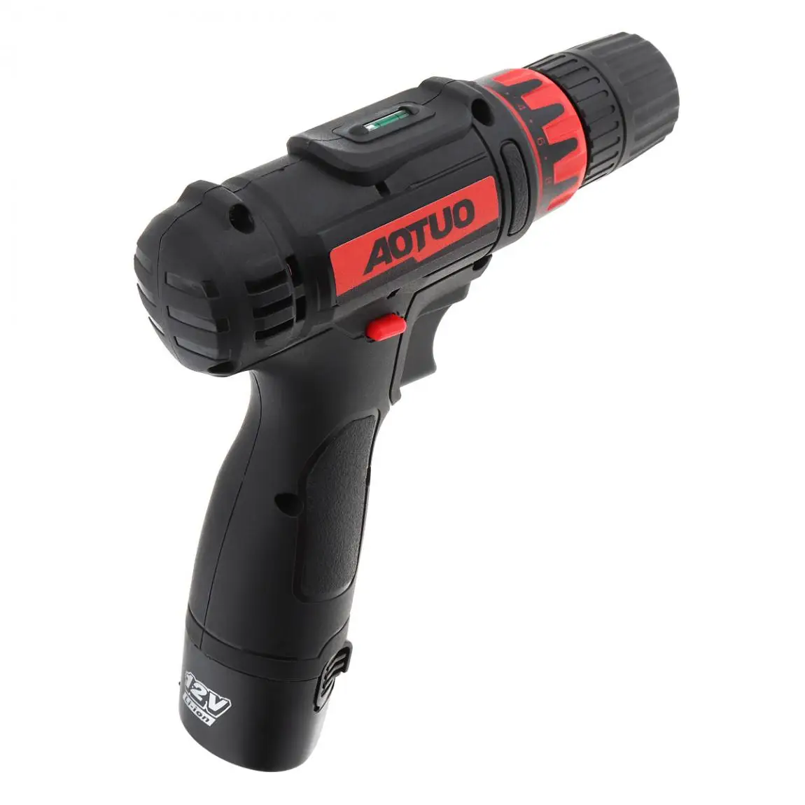 AOTUO AC 100-240 V Беспроводная 12V Бытовая литиевая электрическая дрель с переключателем вращения и крутящим моментом для обработки винтов/штамповки