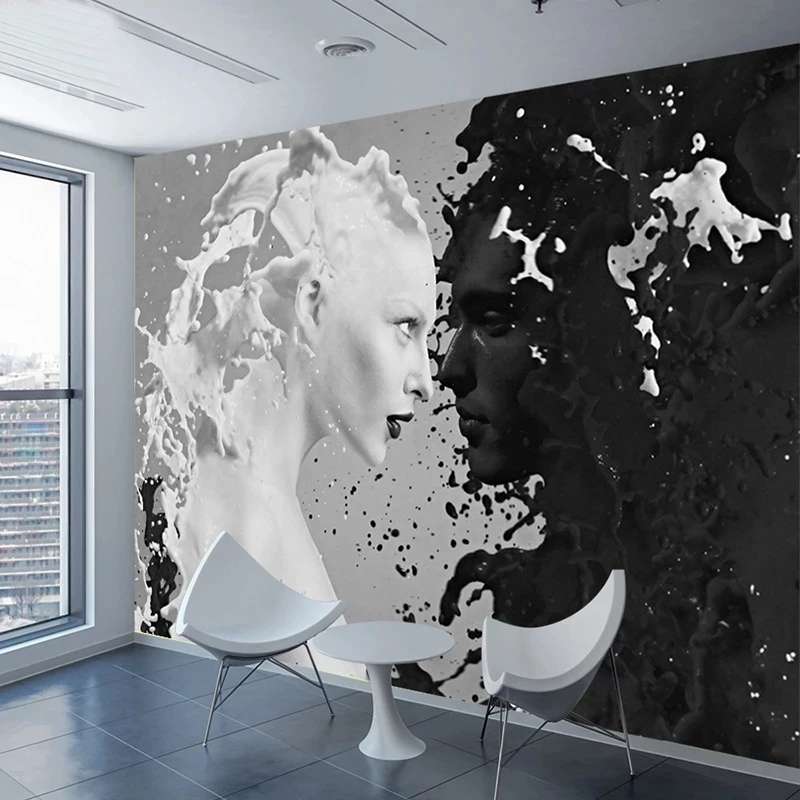 

Papel De Parede Custom Mural Wallpaper Black White Milk Lover Photo 3D Wallpapers For Wall Living Room Bedroom Walls Decors 2020