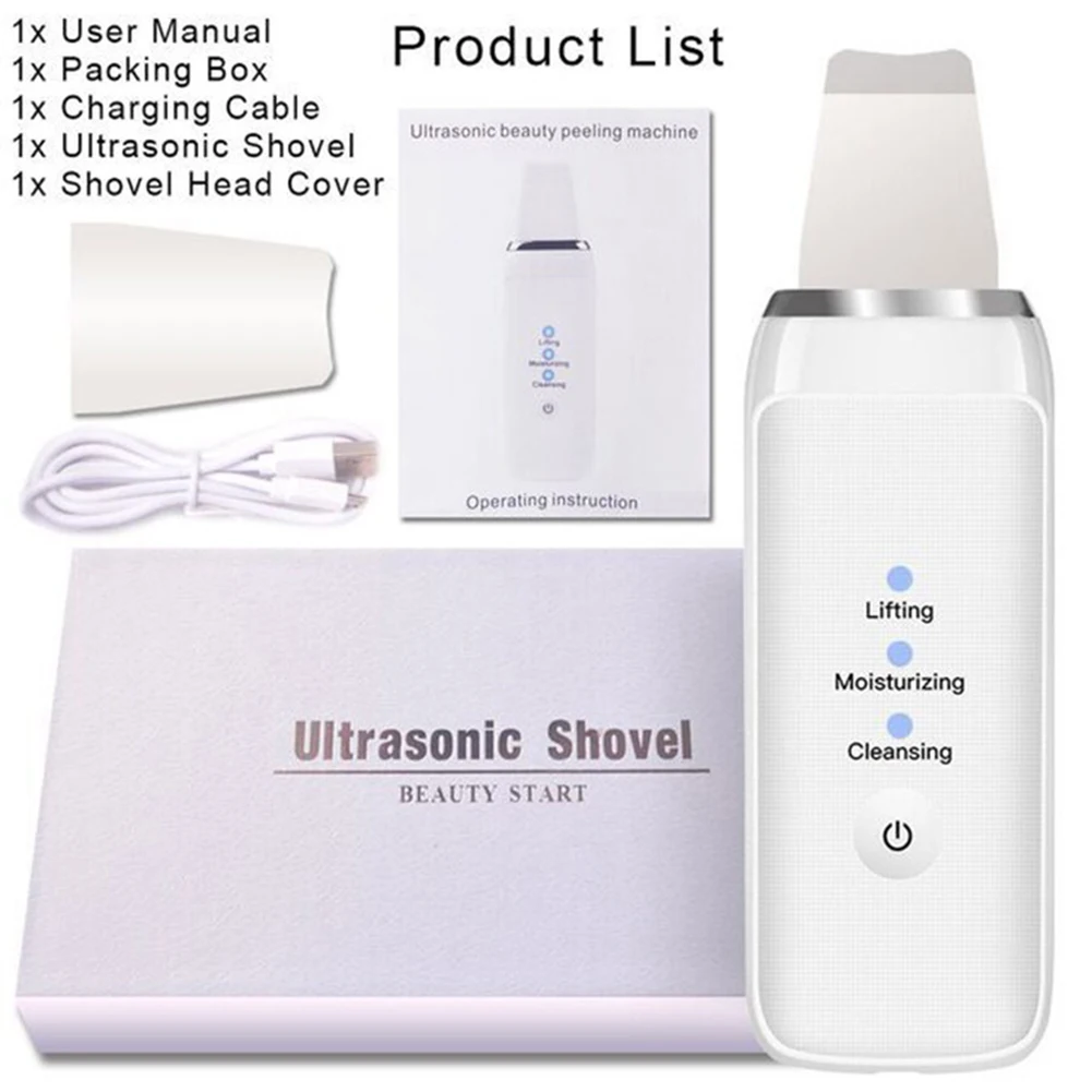 Ultrasonic Deep Face Cleaning Facial Massager Skin Scrubber Cleaner Acne Blackhead Removal Pore Cleaner Lift Machine
