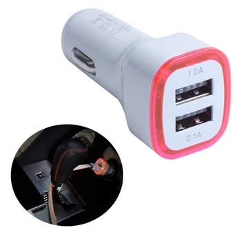 

Universal Mobile Phone Charger 2.1A LED USB Dual 2 Port Hot Adapter Socket Car Charger for iPhone Samsung
