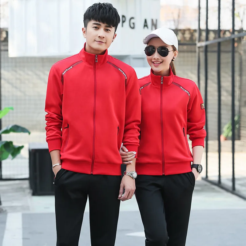 

Spring And Autumn Couples Sports Set Men And Women School Uniform Long Sleeve Running Sports Clothing Coat