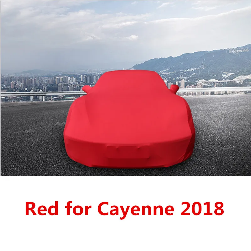 Red for 18 Мягкая бархатная ткань полное покрытие автомобиля Защита от пыли и дождя для Porsche Cayenne 2011 2012 2013 - Название цвета: Red for 18