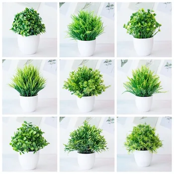 

Artificial Plants Green Bonsai Small Tree Pot Plants Fake Flower Potted Ornaments for Home Decoration Craft Plant Decorative