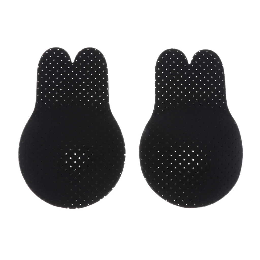 Type B-Black-13cm Женский бюстгальтер в форме кролика для подтягивания груди, чехлы для сосков, бюстгальтер пуш-ап A B C D E F-G, чашечки для сосков, силиконовый бюстгальтер, наклейки на грудь - Цвет: Type B-Black-13cm