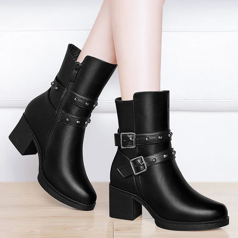 

Gucci Tianlun Martin Boots Women's British-Style Tube Leather Boot 2019 Autumn & Winter New Style Boots Knight Boots Mom Shoes