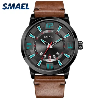 

2020 Leather Quartz Watches Sports Waterproof 30M Auto Daye Male Clock SL-9116 Analog Watch reloj hombre Wristwatches Men Gift
