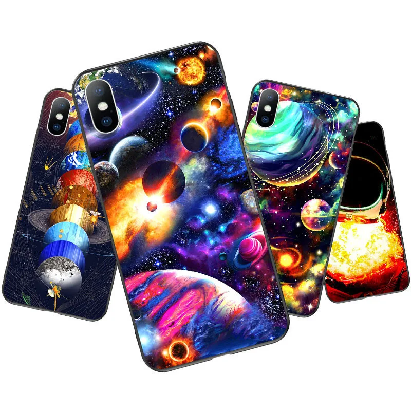 Чехол для телефона USLION Space Moon Star для iPhone 11 X XR Xs Max 11 Pro, мягкий чехол из ТПУ с изображением звезды для iPhone 6 6s 7 8 Plus SE