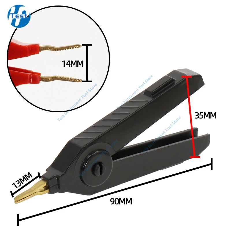 2Pcs 10A 20A 30A 50A 100A Crocodile Car Caravan Van Battery Test Lead Clips Insulated Alligator Clamp Red + Black