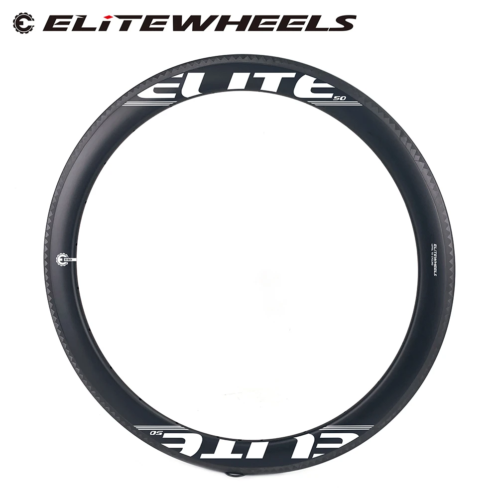 

ELITEWHEELS 700c Carbon Rims 30/35/38/45/47/50/55/60/88mm UD Finish Crystal Polished Brake Surface 25/ 27mm Width Bike Wheelset