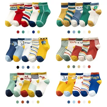 

5Pairs/lot Summer Baby Girl Socks Cotton Cartoon Socks for Boy Summer Mesh Children School Socks for Girl Cheap Stuff 1-12Years