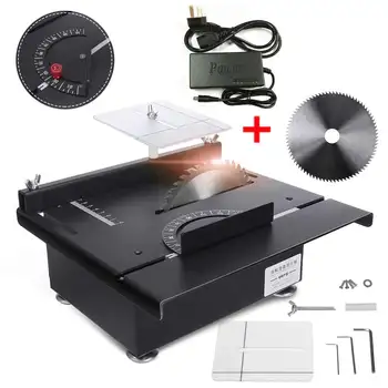 

Mini Electric Table Saw Handmade Woodworking Bench Saw Grinder Hobby Model Crafts Cutting Tool with 125mm Saw Blade Charger