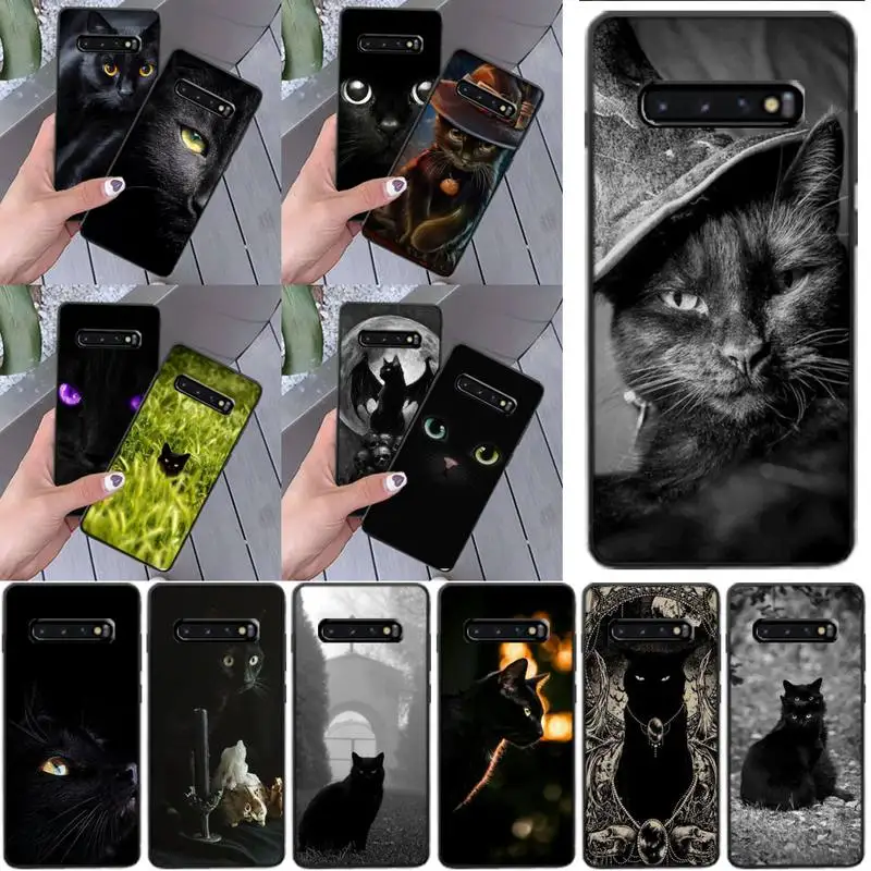 

FFboost Black Cat Staring Eye case coque fundas etui for samsung galaxy A10 A20 A30S A40 A50 A51 A70 A71 note 8 9 10 cases cover