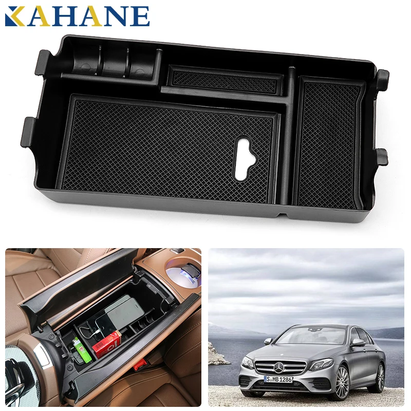 

KAHANE Car Styling AMG Logo Center Console Armrest Box Storage Front Door Interior Container Box FOR Mercedes Benz E Class W213