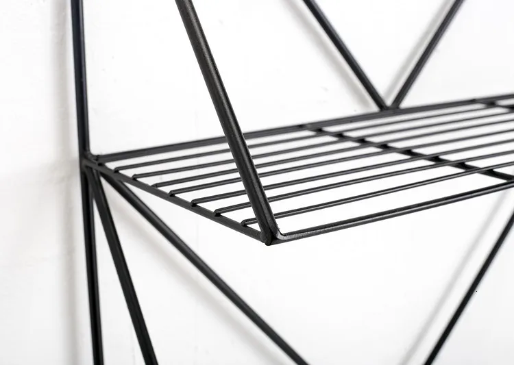76cm Large Golden Wrought Iron Multi-storey Storage Rack Frame Living Room Hanging Wall Kitchen Shelf Organizer
