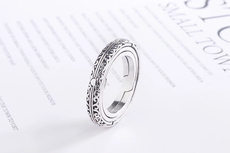 С сертификатом, оригинальное кольцо,, 925 серебро, астрономическое кольцо, сферический шар, вращающееся космическое кольцо для пары, подарок для влюбленных