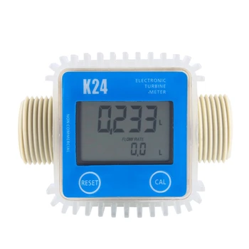 

GTBL 1 Pcs K24 Lcd Turbine Digital Fuel Flow Meter Widely Used For Chemicals Water