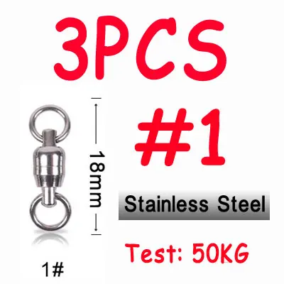 3pcs Stainless Steel Heavy Duty Ball Double Bearing Swivels Super