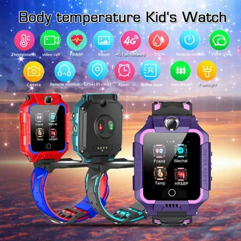 

2020 4G LTE New Children Smart Watch IP67 Kids Dual Cameras GPS Locator Tracker Body Temperature Thermometer HD Video Call Watch