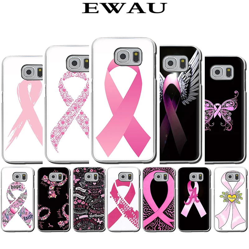 

EWAU Girl Breast Cancer pink Ribbon Hard Phone Cover Case for Samsung Galaxy S6 S7 S8 S9 S10e Plus Note8 9 M10 20 30 40