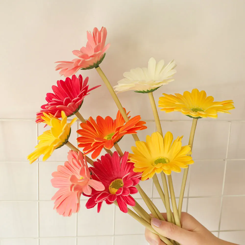 

Simulation PU Gerbera Artificial Flowers Arrangement Materials for Home Decoration Party Flower Wall Wedding Fake Flower Garland