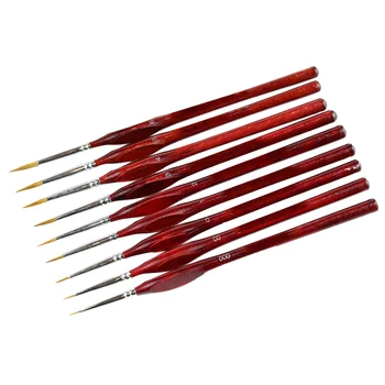 

9PCS Hook Line Pen Gouache Oil Painting Watercolor Hand-painted Hook Line Pen Stroked Tip Artistic Special Paint Brushes