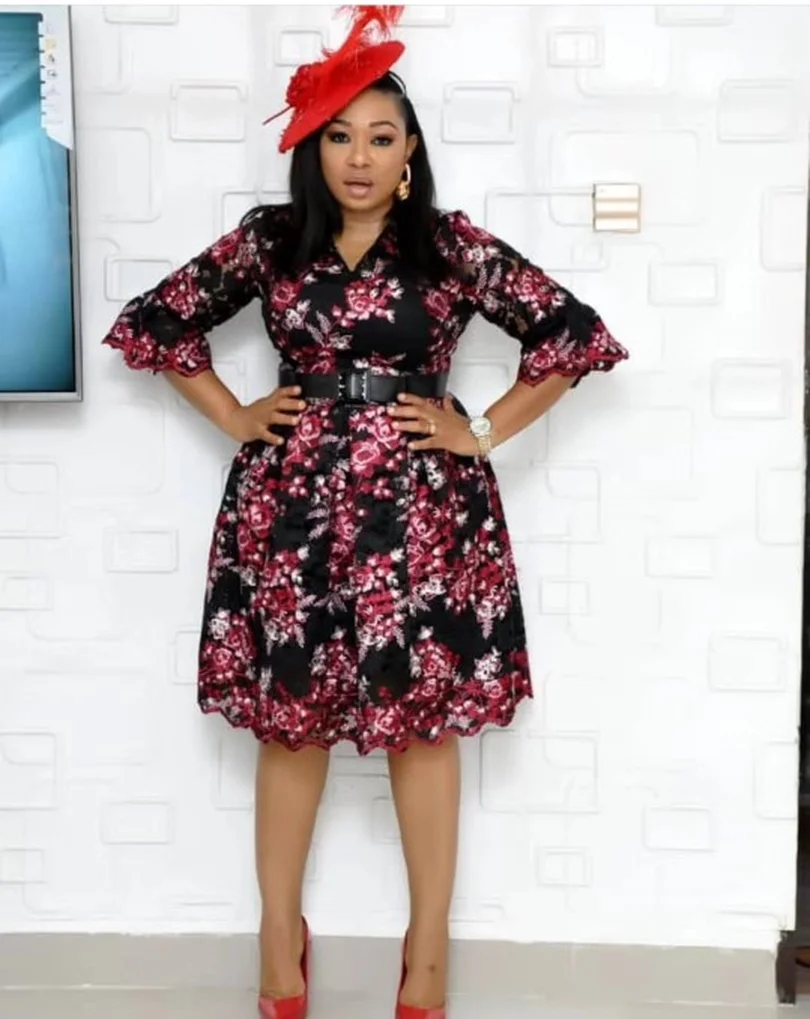 Африканские платья для женщин с вышивкой кружевные африканские миди принтом