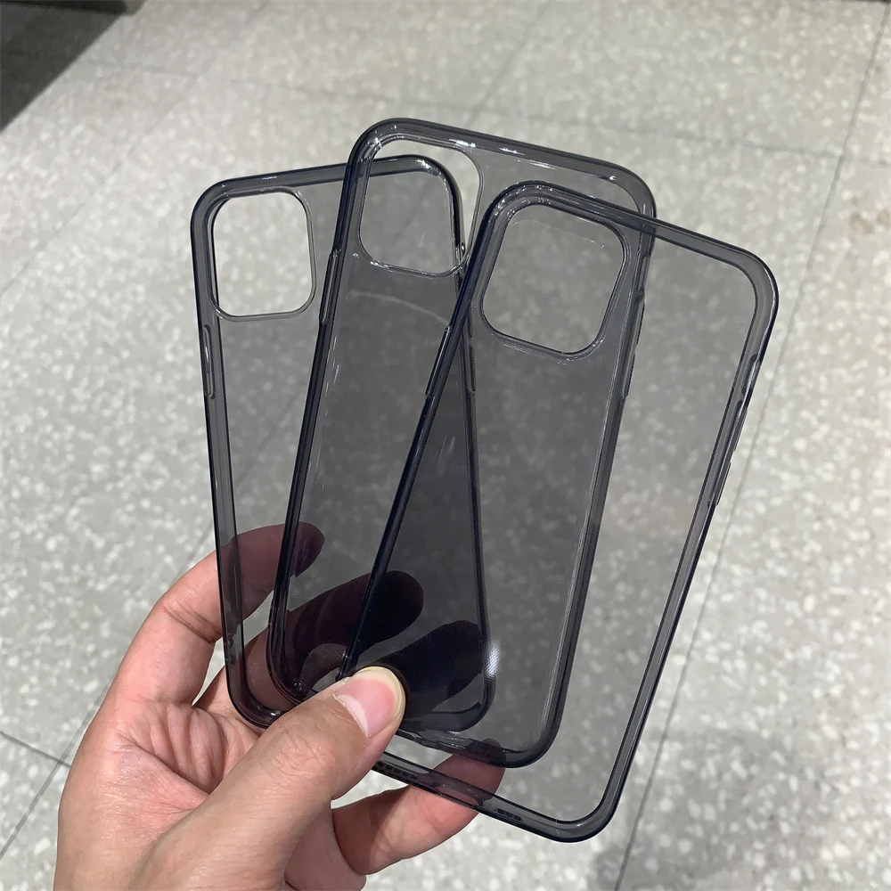 Ultra Thin Black Clear Phone Case For iPhone 13 12 11 Pro Max XS MAX XR X 6s 7 8 Plus Transparent Soft TPU Silicone Back Cover iphone xr clear case
