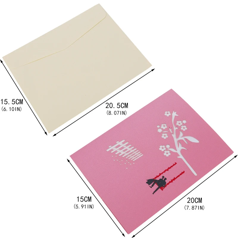  New 3D New Cherry Three-dimensional Small Card Folding Teacher's Day Couple Blessing Manual DIY Inv - 4.00048E+12