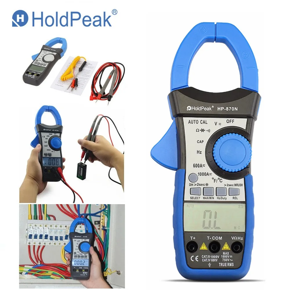 Holdpeak Hp870n Auto Range Dc Ac Digital Clamp Meter Multimeter Pinza