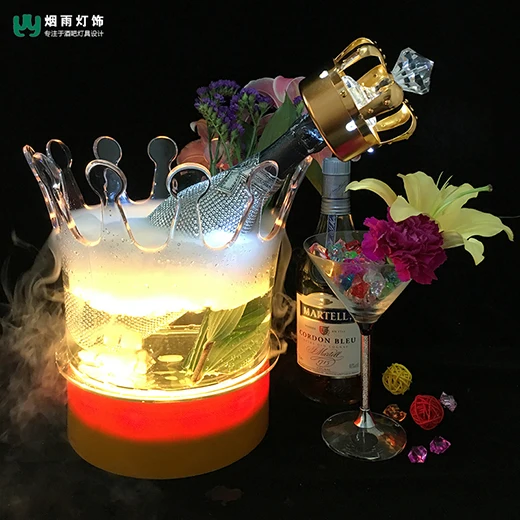

LED Charging Bar Luminous Ice Bucket Creative Acrylic Crown Waterproof Fragrant Red Wine Luminous Champagne Bucket Wine