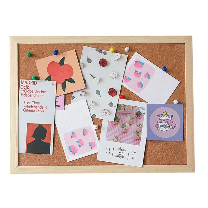 

Message Wood Board Decorative Board With Frame Cork Board Message Board Household Photo Wall Background Board 2019