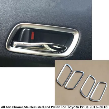 

car styling body cover sticker trim ABS chrome door inner handle bowl frame lamp 4pcs For Toyota Prius 2016 2017 2018