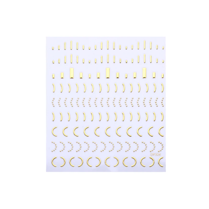 1 лист 3D наклейки для ногтей золотые Серебристые полосы линии металлическая лента многоразмерная клейкая наклейка для ногтей s дизайн ногтей DIY Украшение