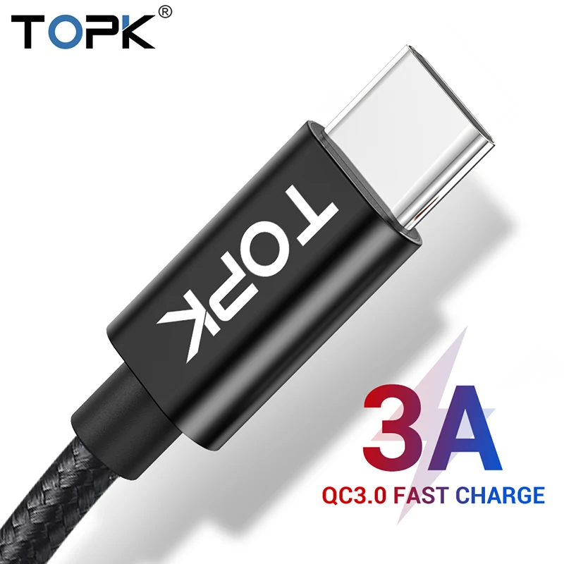 

USB Type C Cable USB C 3A Fast Charging Data Cable for Samsung Galaxy S10 S9 Huawei Xiaomi Mobile Phone Charger Cable