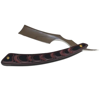 

Straight Razor Mens Shaving Razors Black Cover Solid Wood Handle