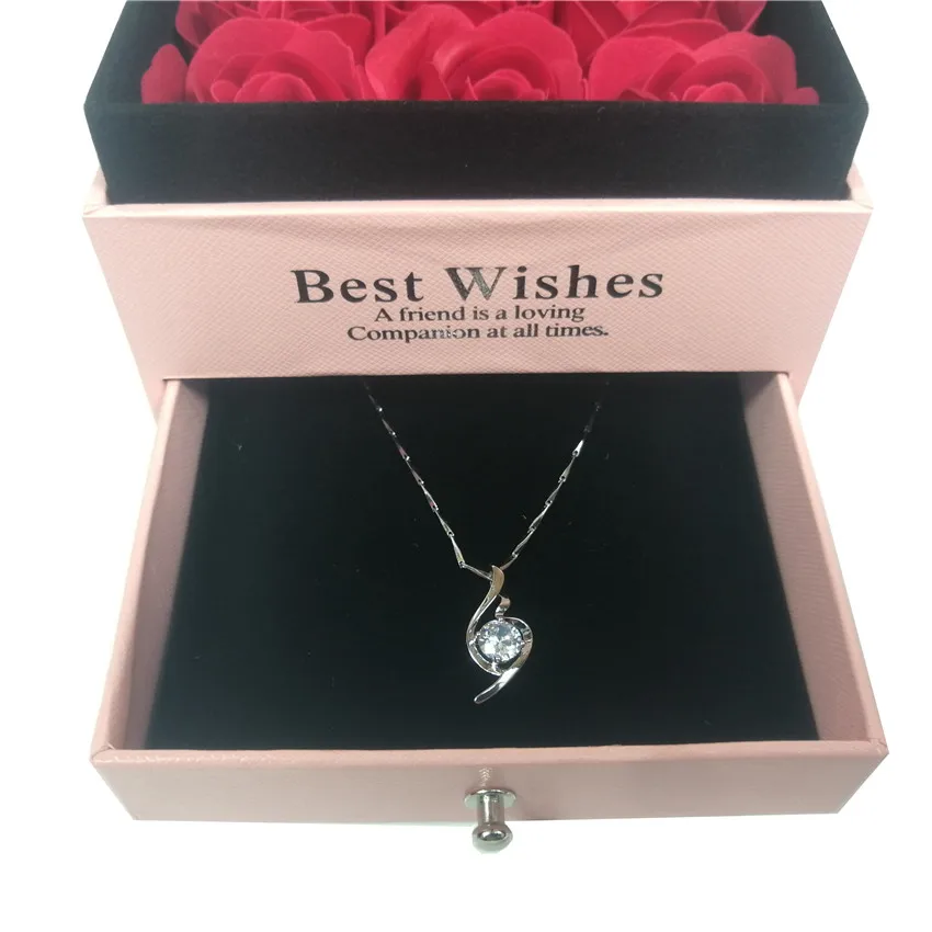 Ящик сохраненный вечная роза шкатулка украшение дома ожерелье кольцо коробка для Святого Валентина подарок подруге