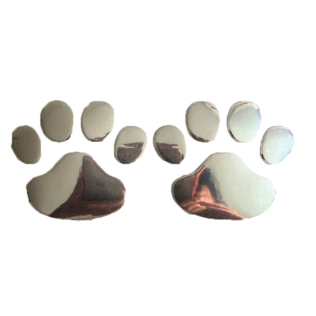 Car Sticker Cool Design Paw 3D Animal Dog Cat Bear Foot Prints Footprint Decal Car Stickers Silver Gold Auto Accessories