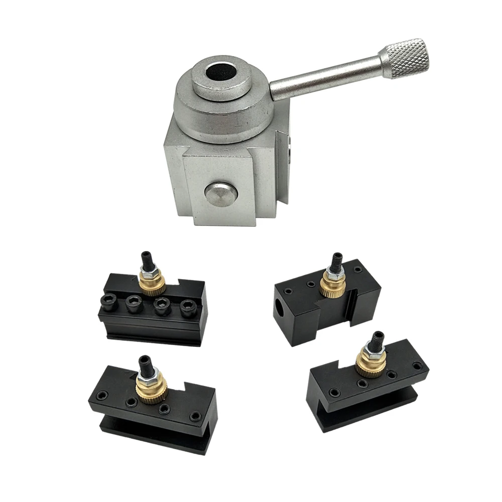 

Hot Mini CNC Lathe Tool Holder Quick Change Tool Post Cutter Holder Screw Kit Set Boring Bar Turning Facing Holder Wrench