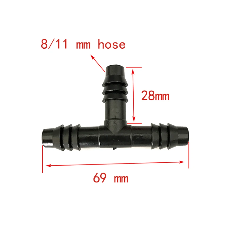 Садовый полив 8/11 мм шланг тройник водяной соединитель внутренний диаметр для 8/11 мм шланг капельного орошения фитинг IT032