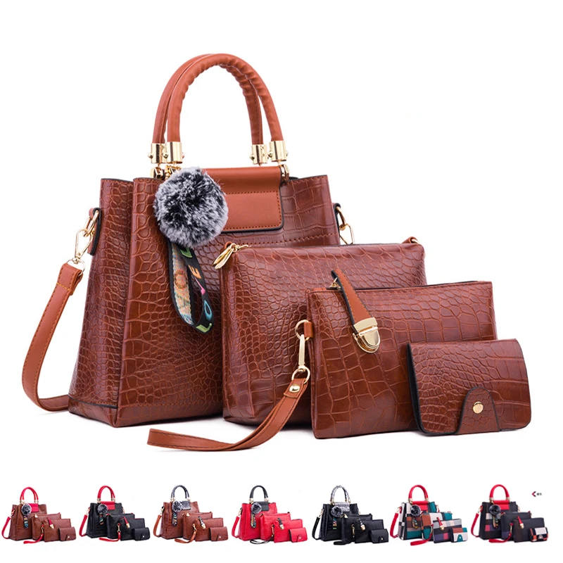 

4pcs/Set Women Bag Ladies Hand Bags Luxury Handbags Women Bags Designer Bags For Women PU Composite Bag Handbag