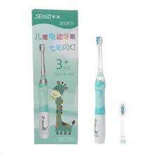 SEAGO электрическая зубная щетка для детей с рисунком из мультфильма, цветной, для наблюдения за полостью рта, светодиодный, водонепроницаемый, мягкая щетина, массаж, уход за зубами SG6