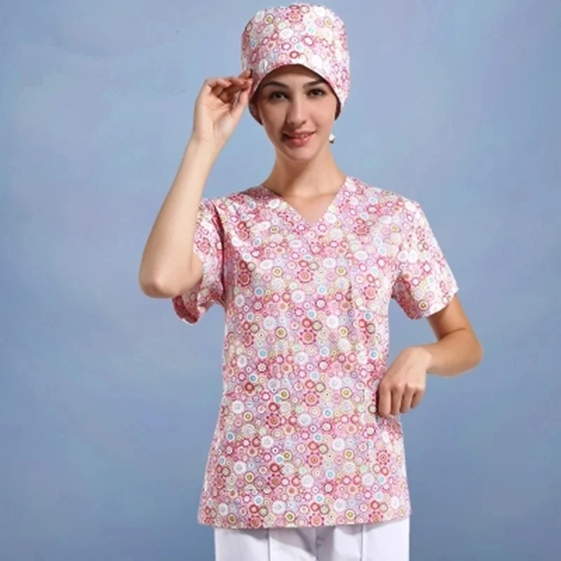 Operating room women short- sleeved hand washing clothes separate body suit isolation suit rinse clothes - Цвет: Coat and hat