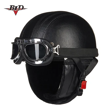 

Motorcycle Helmets Outdoor Sport Man And Woman Black Motorcycle Racing Helmet + Motocross Goggles Scooter Helmet casco moto helm