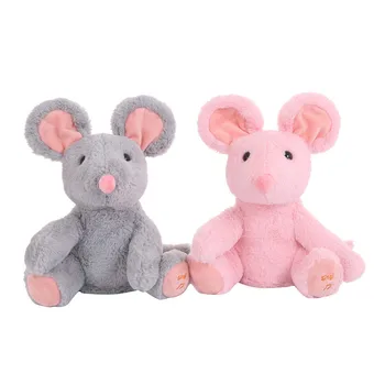 

1PCS 28CM Electric Peek A Boo Mouse Stuffed Animals Singing Baby Music Toy Ears Flaping Move Interactive Doll For Children Gifts