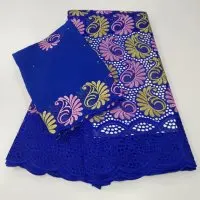 

Excellent African cotton Swiss voile lace fabric perfect matching tulle net lace cloth for dress set YCN33(5+2y)