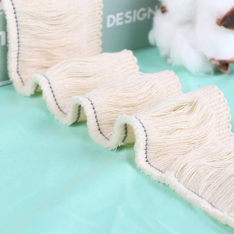 3cm/4.5cm Tassel Ribbon Cotton Trimming Fringes Tassel Lace For Sewing Bed Clothes Curtains DIY Household Accessories Decorative