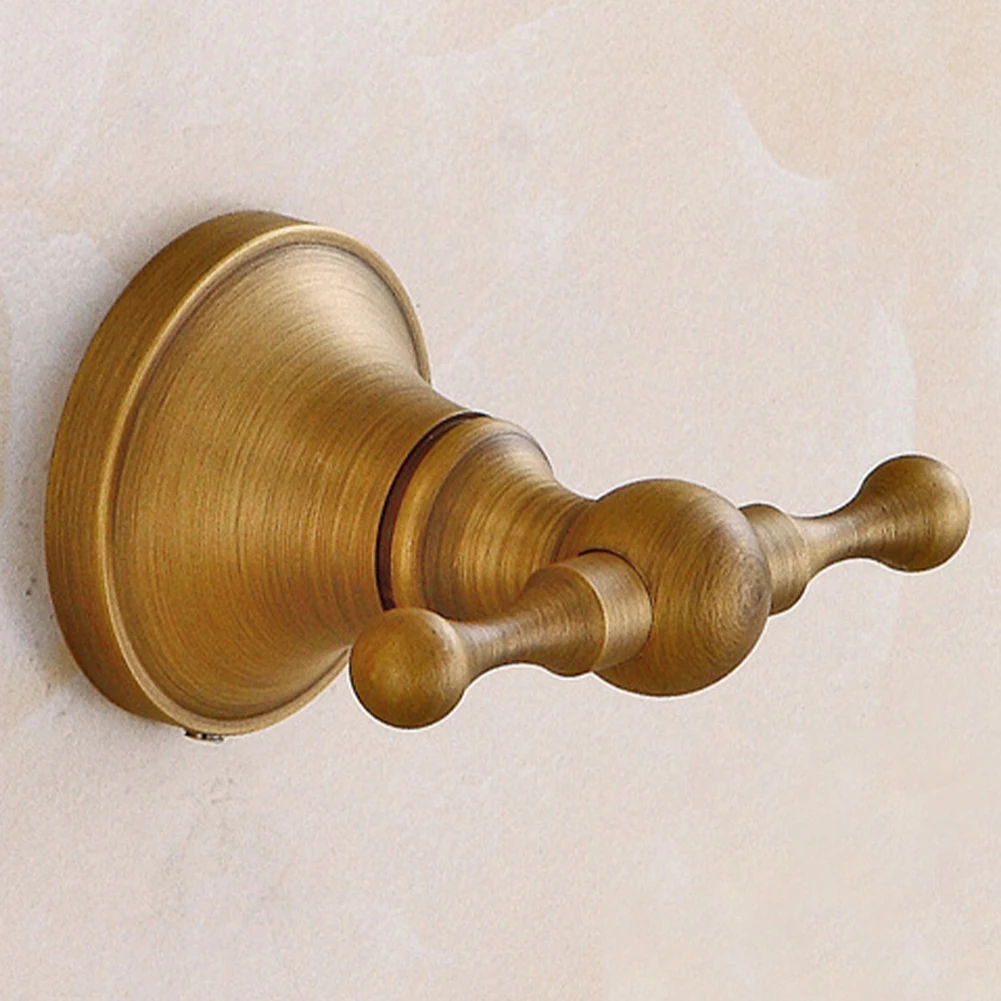 Полотенца для домашнего оборудования античный медный прочный ванная комната двойной крюк банные шарики легко установить матовый Пальто халаты Ретро настенный