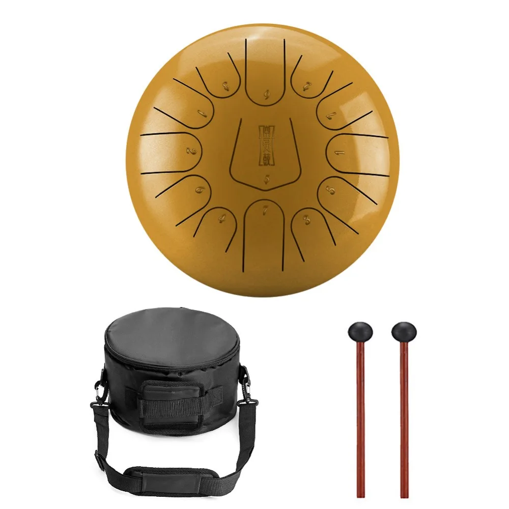 12 дюймов Сталь язык барабан Handpan ручной Барабаны крупных 13 Notes Tankdrum с сумкой в комплекте