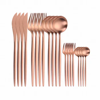 

Gold Matte Polish Silverware Cutlery Set Utensils Set Dinner Knife Salad Fork Tea Spoon Stainless Steel Dinnerware Set Tableware